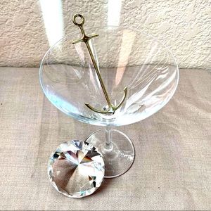 Set of 6 - Gold Toned Anchor Cocktail Picks